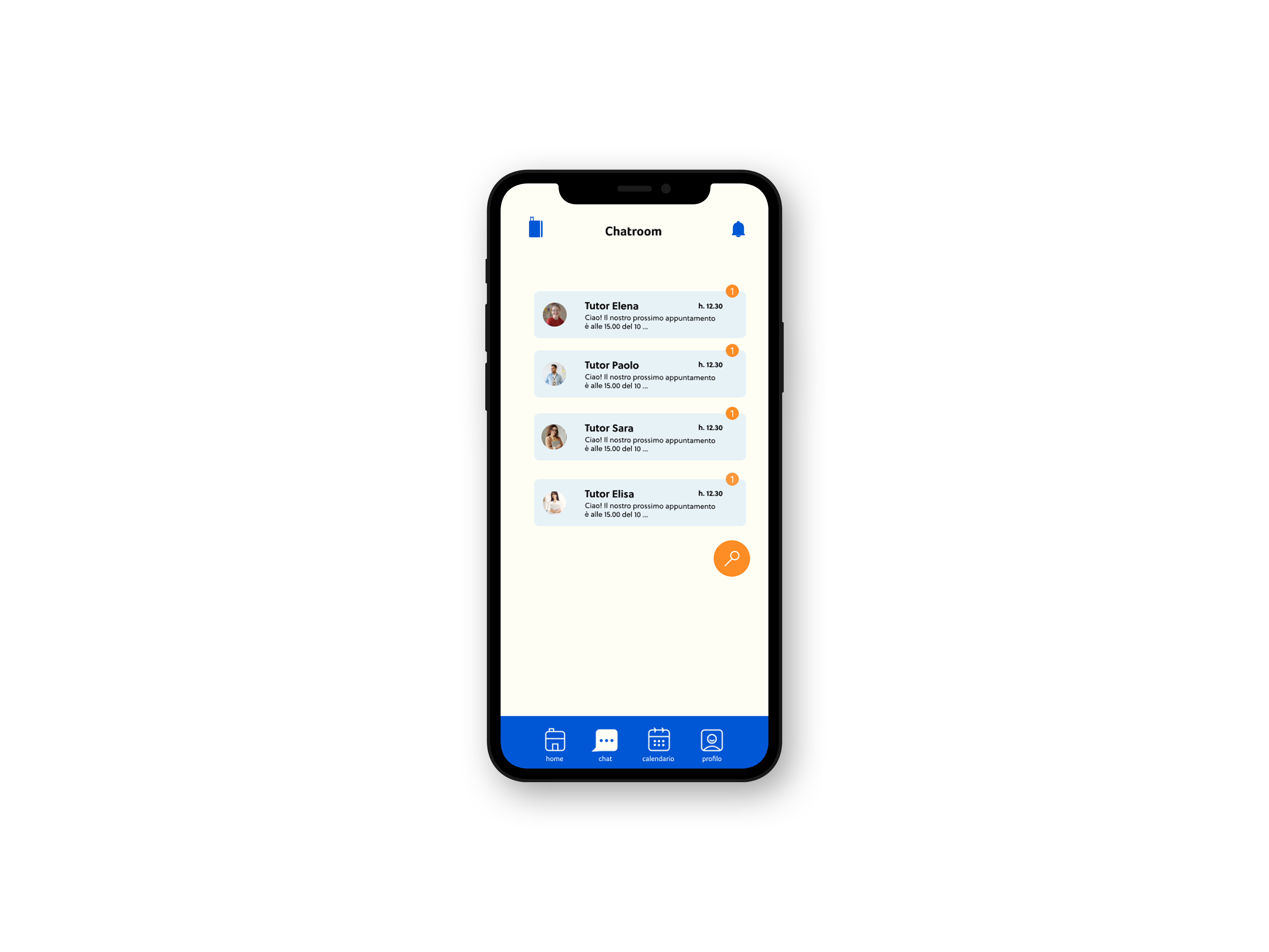 La chat dell'app Enjoy Tutor