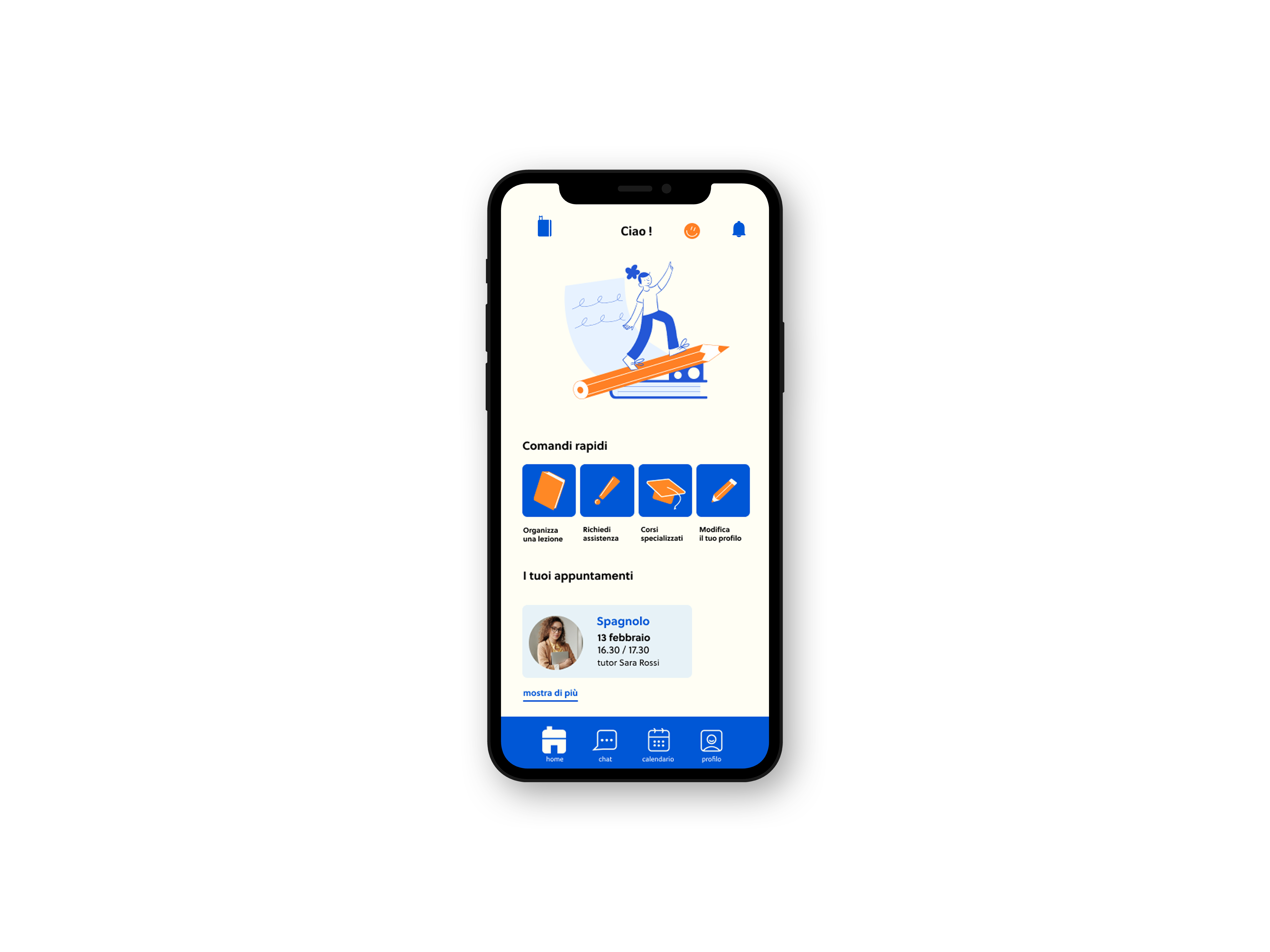La home dell'app Enjoy Tutor